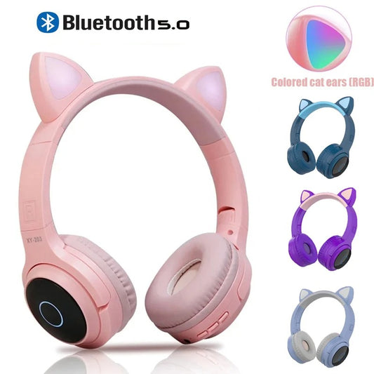 Pink Girl Wireless Headphones RGB