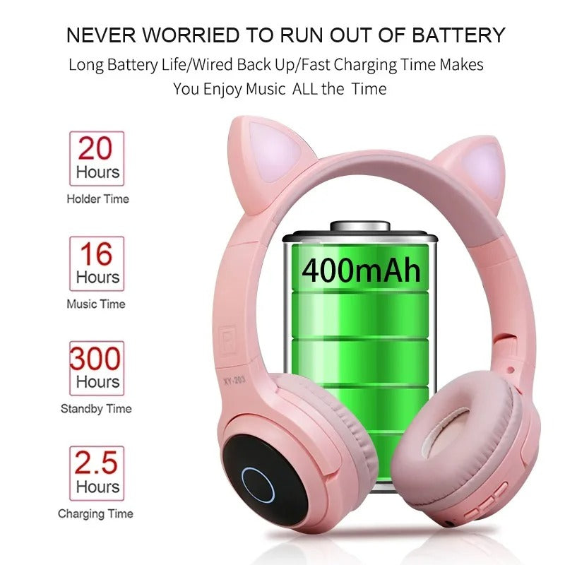 Pink Girl Wireless Headphones RGB