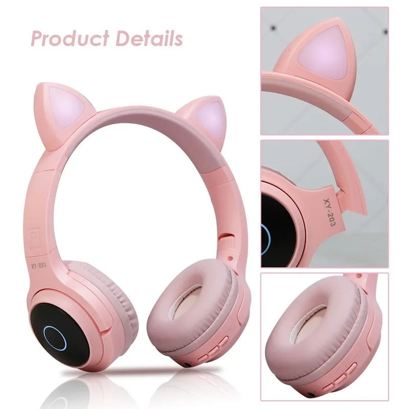 Pink Girl Wireless Headphones RGB